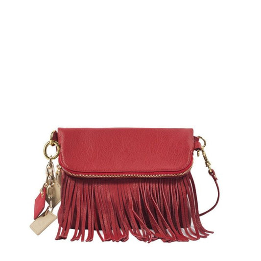 Flamingo Leather Trendy Boho Fringe Crossbody Handbag - Xtreme Shopper