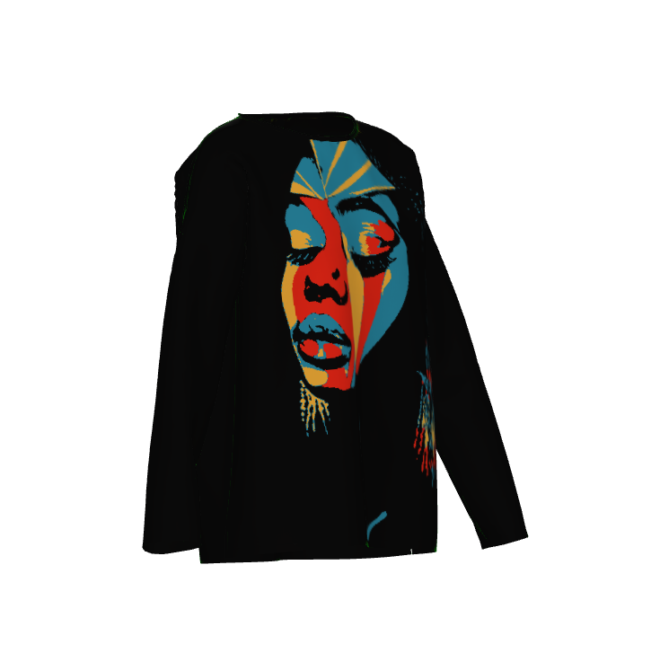 Beautiful Colors Afrocentric Black Woman Print Crewneck Women's Sweater