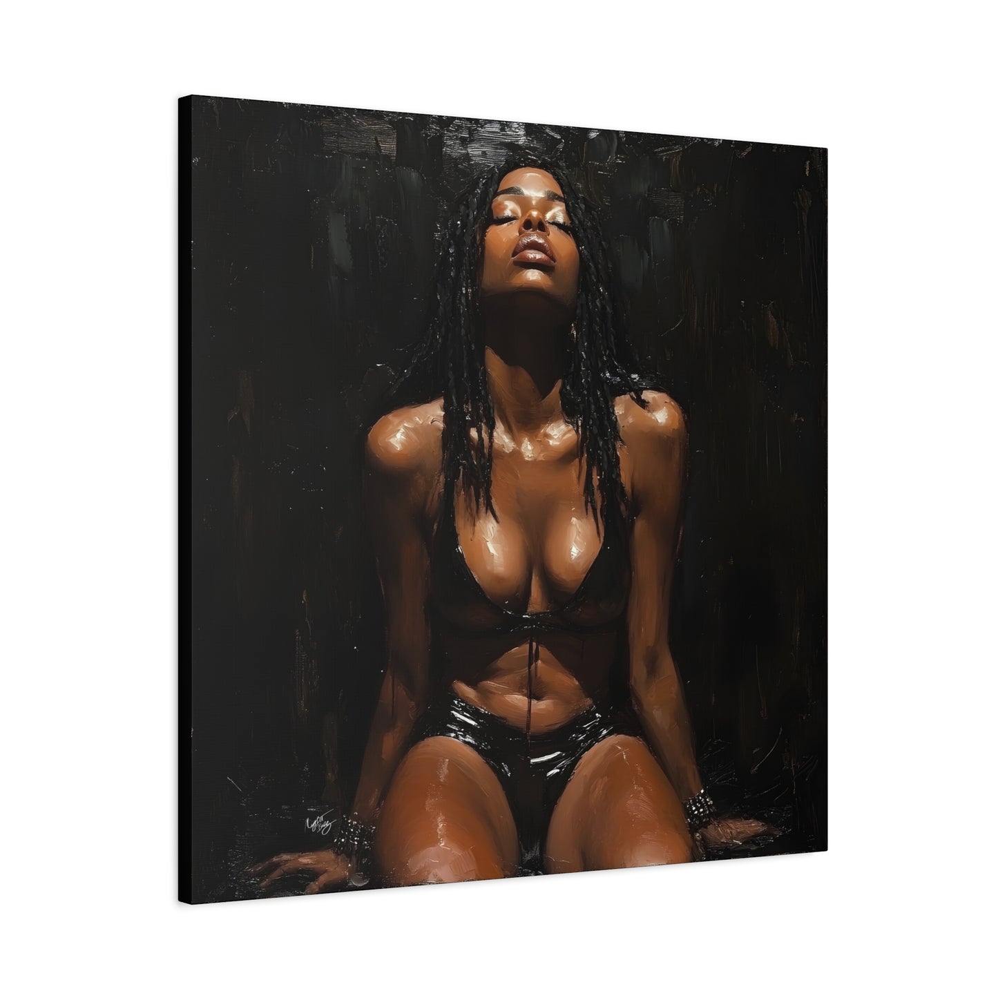 At The End Of The Day Afrocentric Black Woman Art Canvas Wall Print