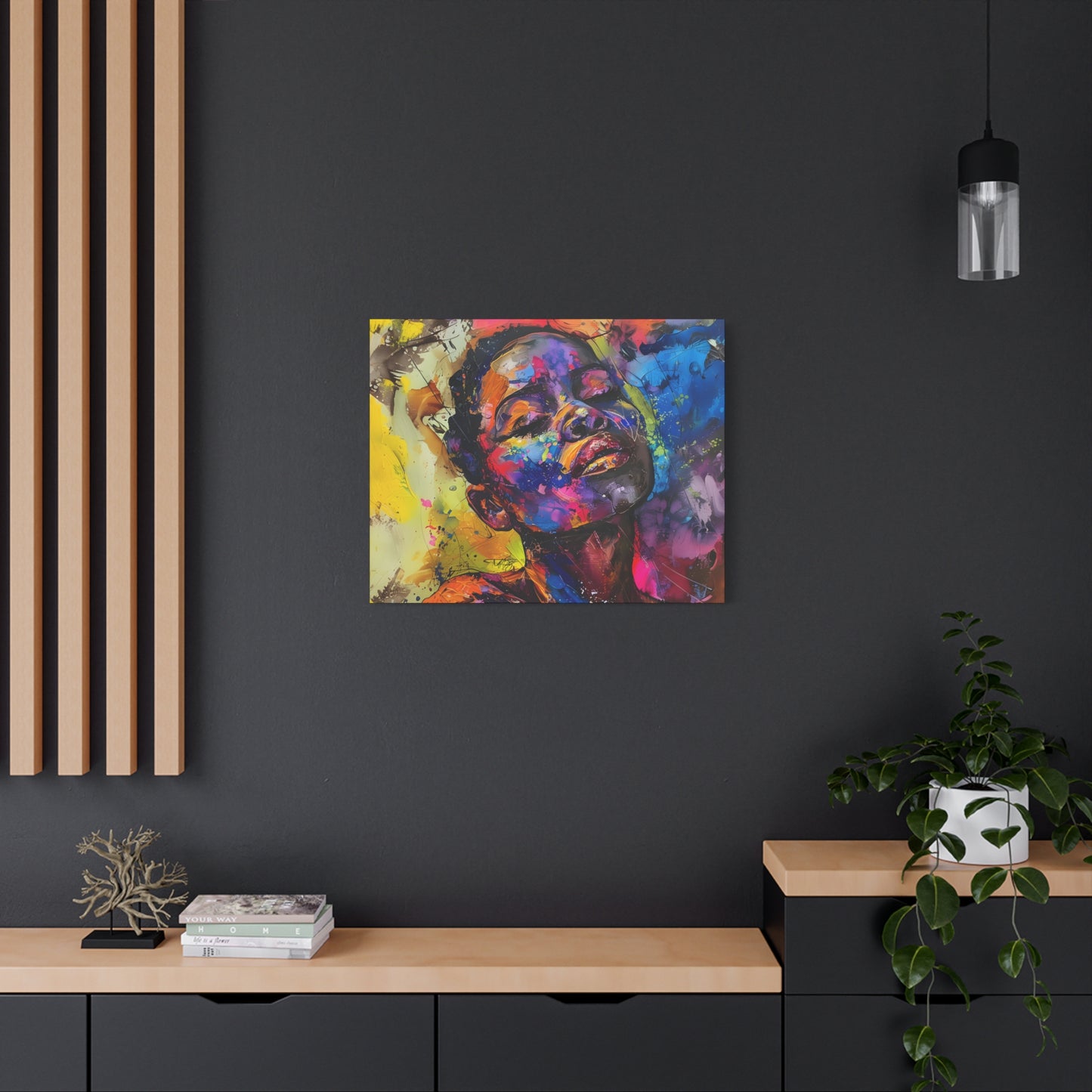 Beautiful and At Peace Afrocentric Black Woman Art Canvas