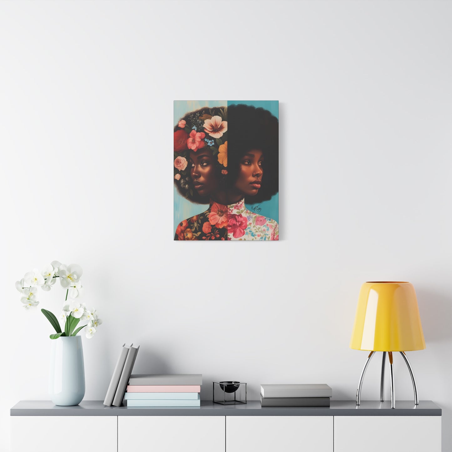 Duality Afrocentric Black Woman Art Canvas Wall Print