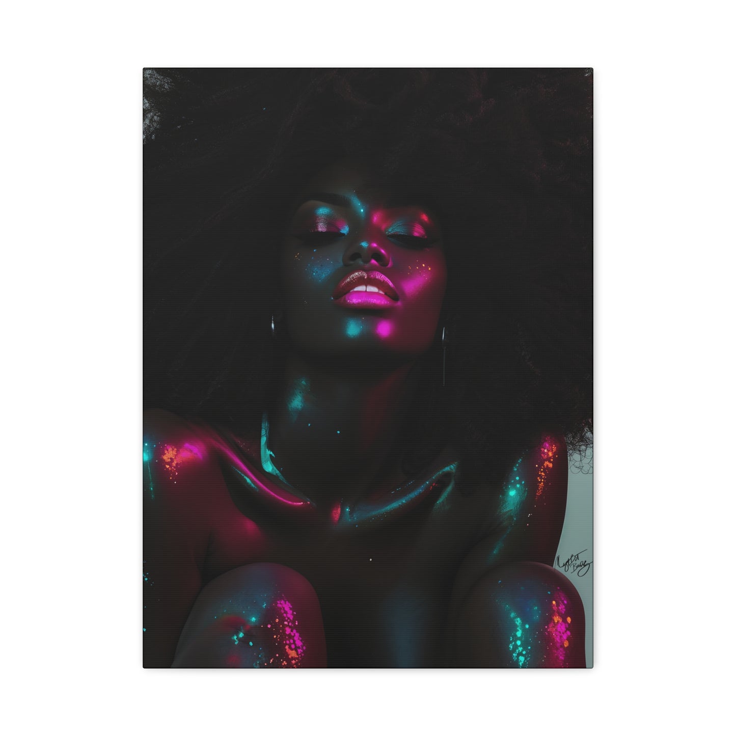 Sometimes It's A Little Hot Afrocentric Black Woman Art Canvas Wall Print