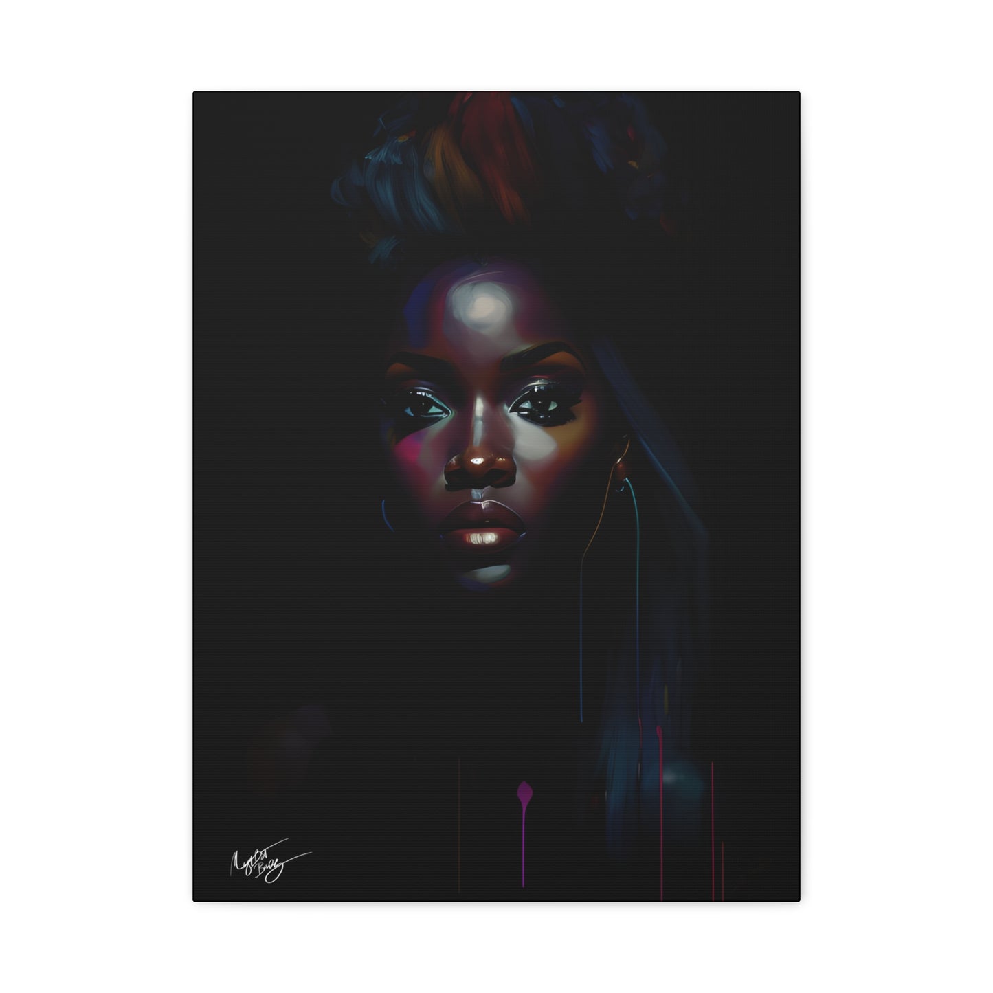 The Look Black Woman Abstract Artwork Canvas Wall Print
