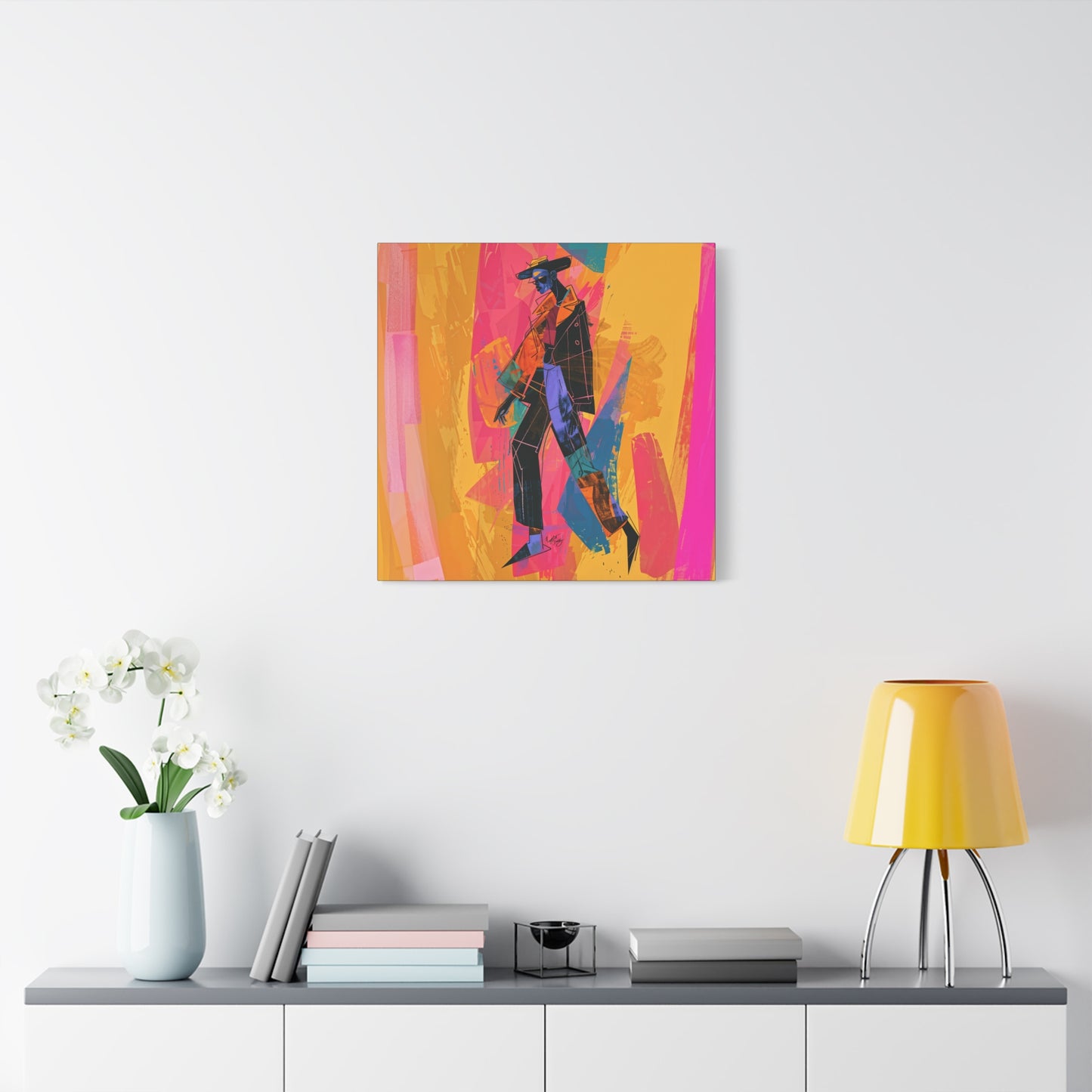 So Cool Afrocentric Black Man Abstract Art Canvas Wall Print