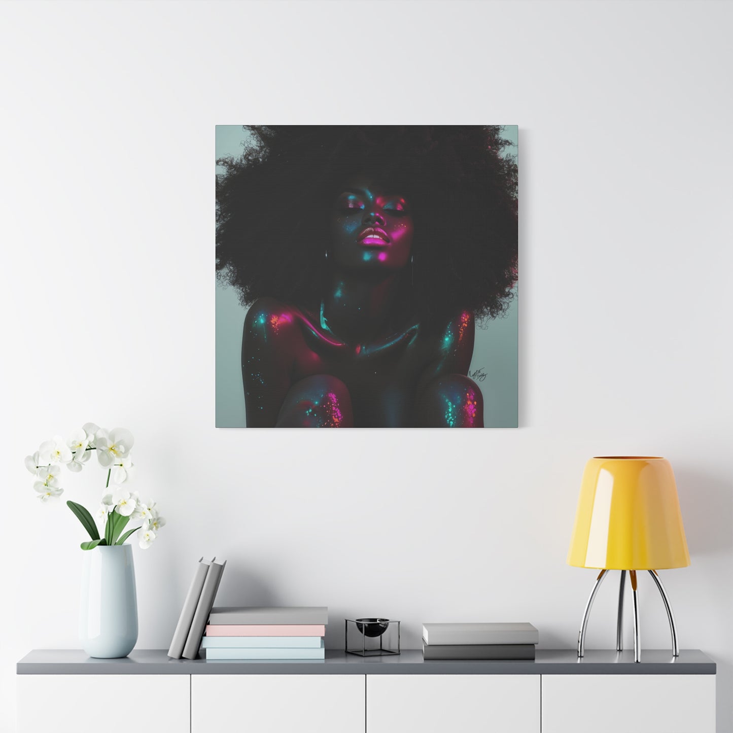 Sometimes It's A Little Hot Afrocentric Black Woman Art Canvas Wall Print