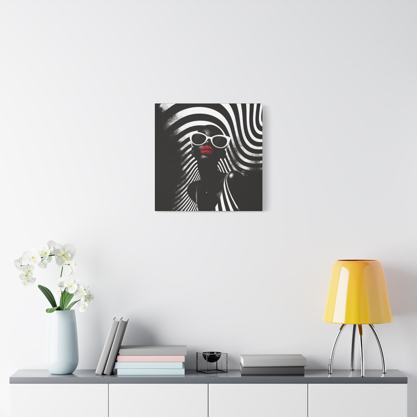 Beauty In Black And White Afrocentric Black Woman Art Canvas Wall Print