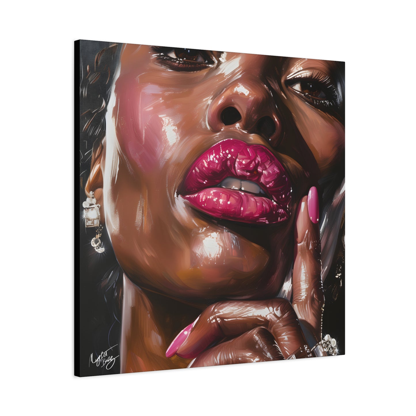 Let Me Tell You A Secret Afrocentric Black Woman Art Canvas Wall Print