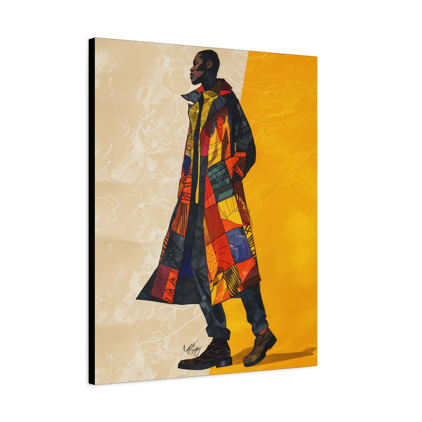 I Am Fashion Forward Afrocentric Black Man Abstract Art Canvas Wall Print