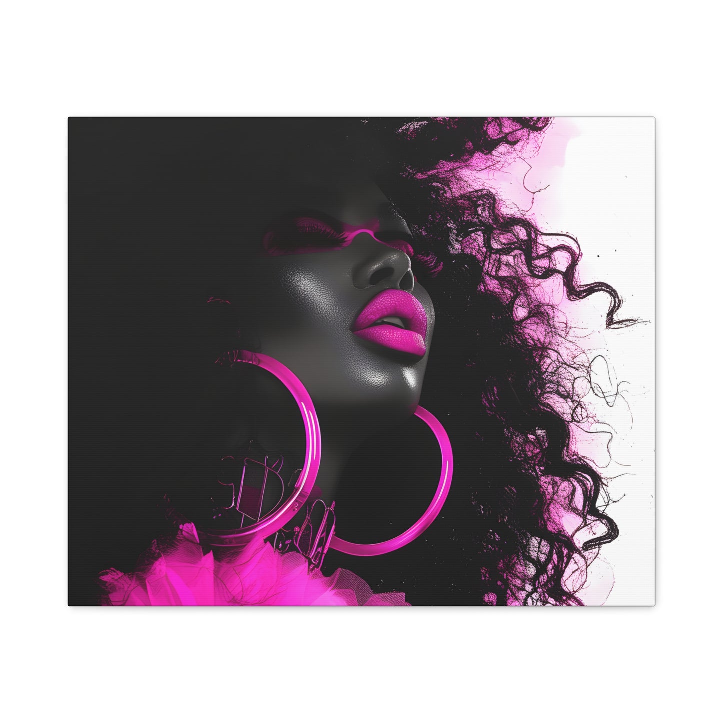 This Pink Is A Mood Afrocentric Black Woman Art Canvas Wall Print