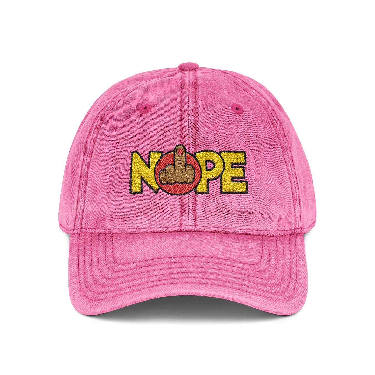 Nope Not Today Statement Vintage Distressed Embroidered Hat