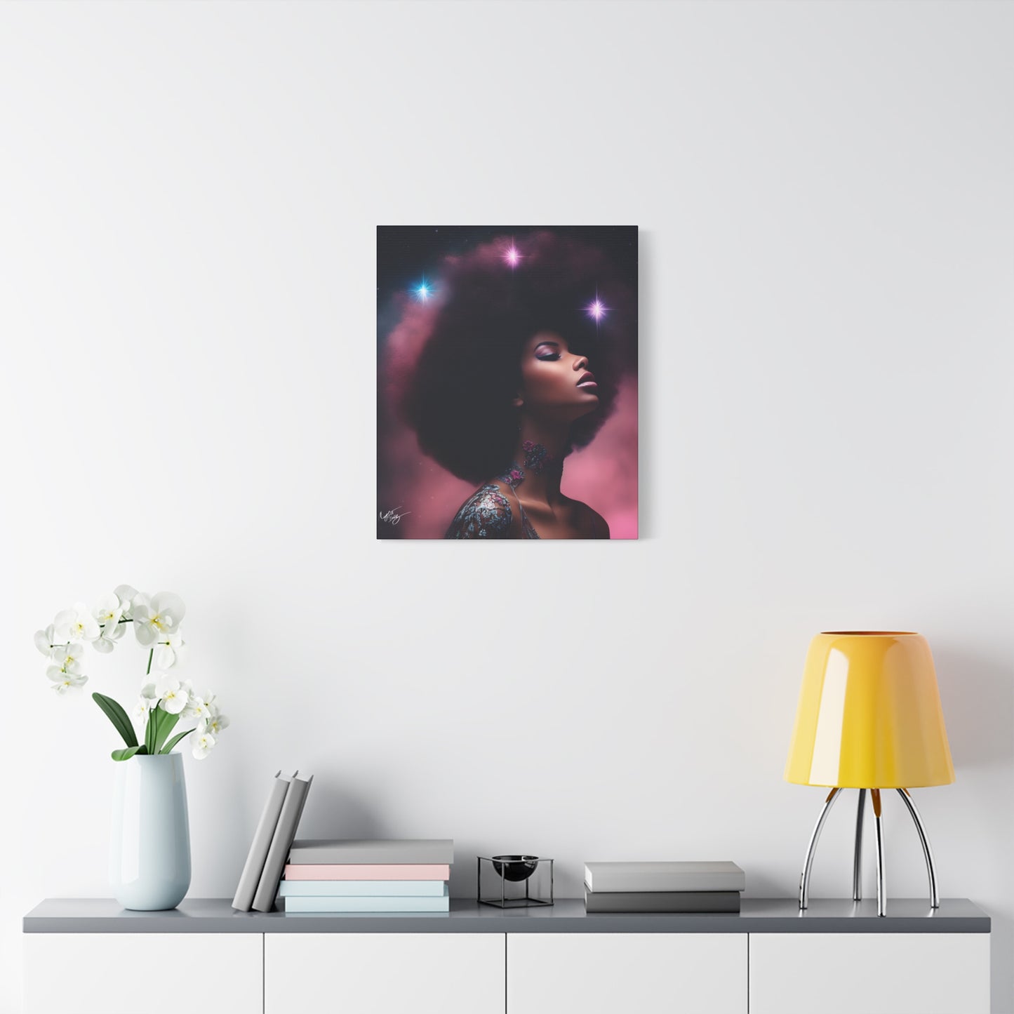 An Afrocentric Universe Fantasy Black Woman Canvas Wall Print