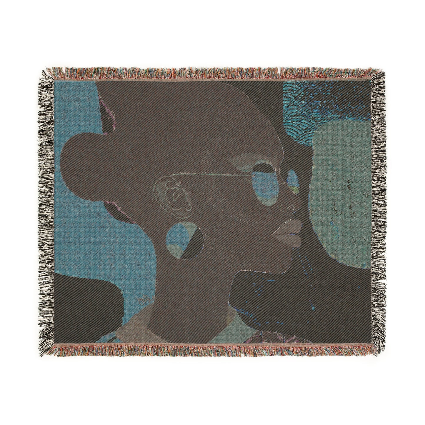 Seriously Beautiful Afrocentric Black Woman Abstract Art Woven Throw Blanket
