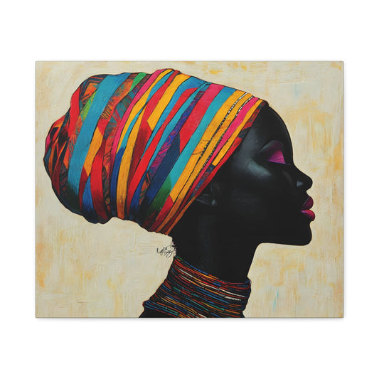 Regal Thoughts Afrocentric Black Woman Art Canvas Wall Print - Xtreme Shopper