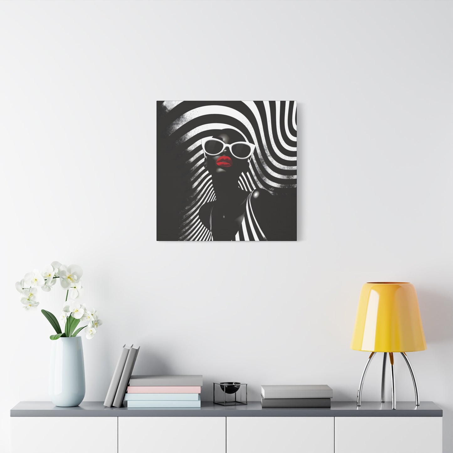 Beauty In Black And White Afrocentric Black Woman Art Canvas Wall Print