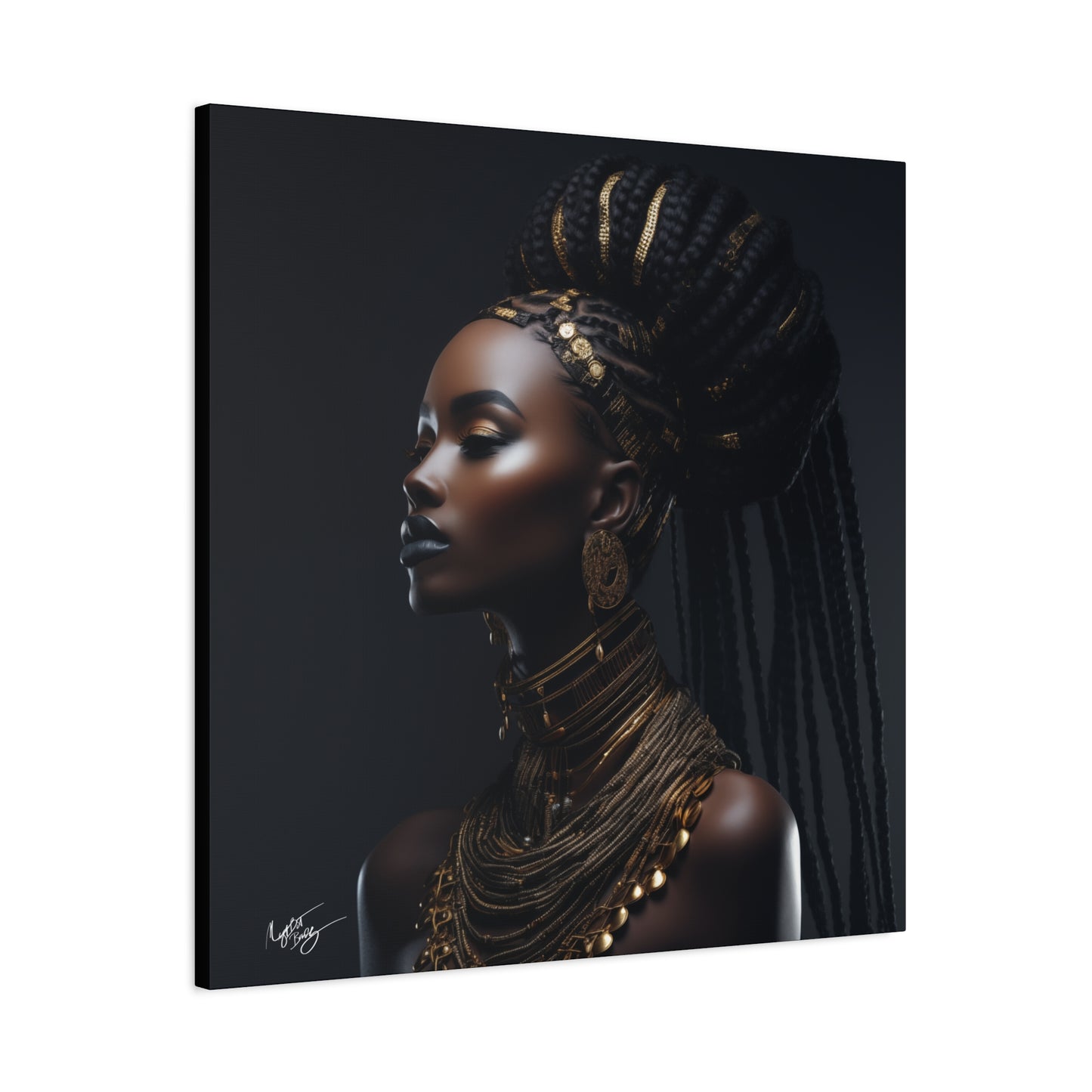 Hair Goals Afrocentric Black Woman Art Canvas Wall Print