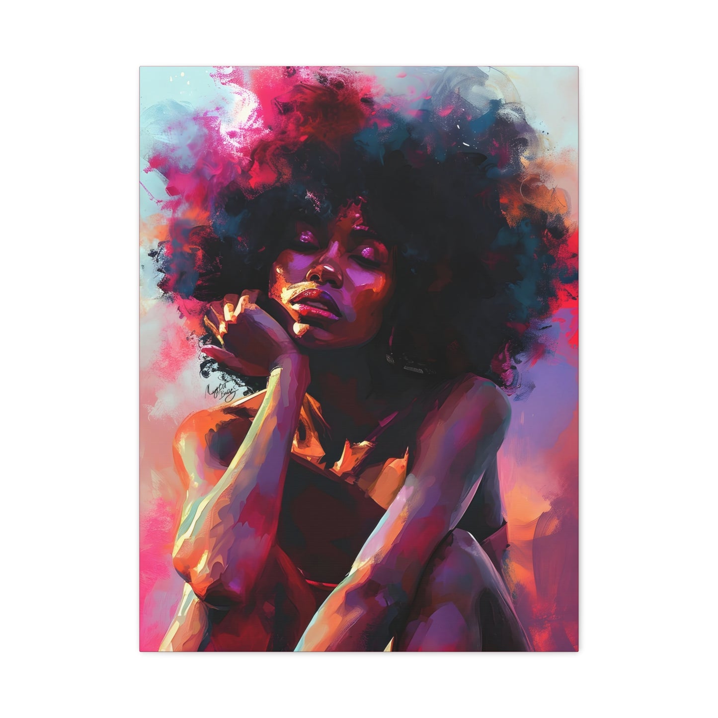 Lord Not Today Afrocentric Black Woman Abstract Art Canvas Wall Print