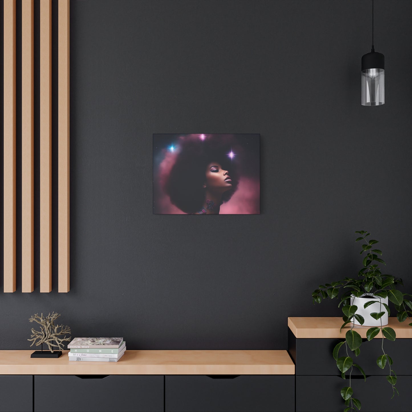 An Afrocentric Universe Fantasy Black Woman Canvas Wall Print