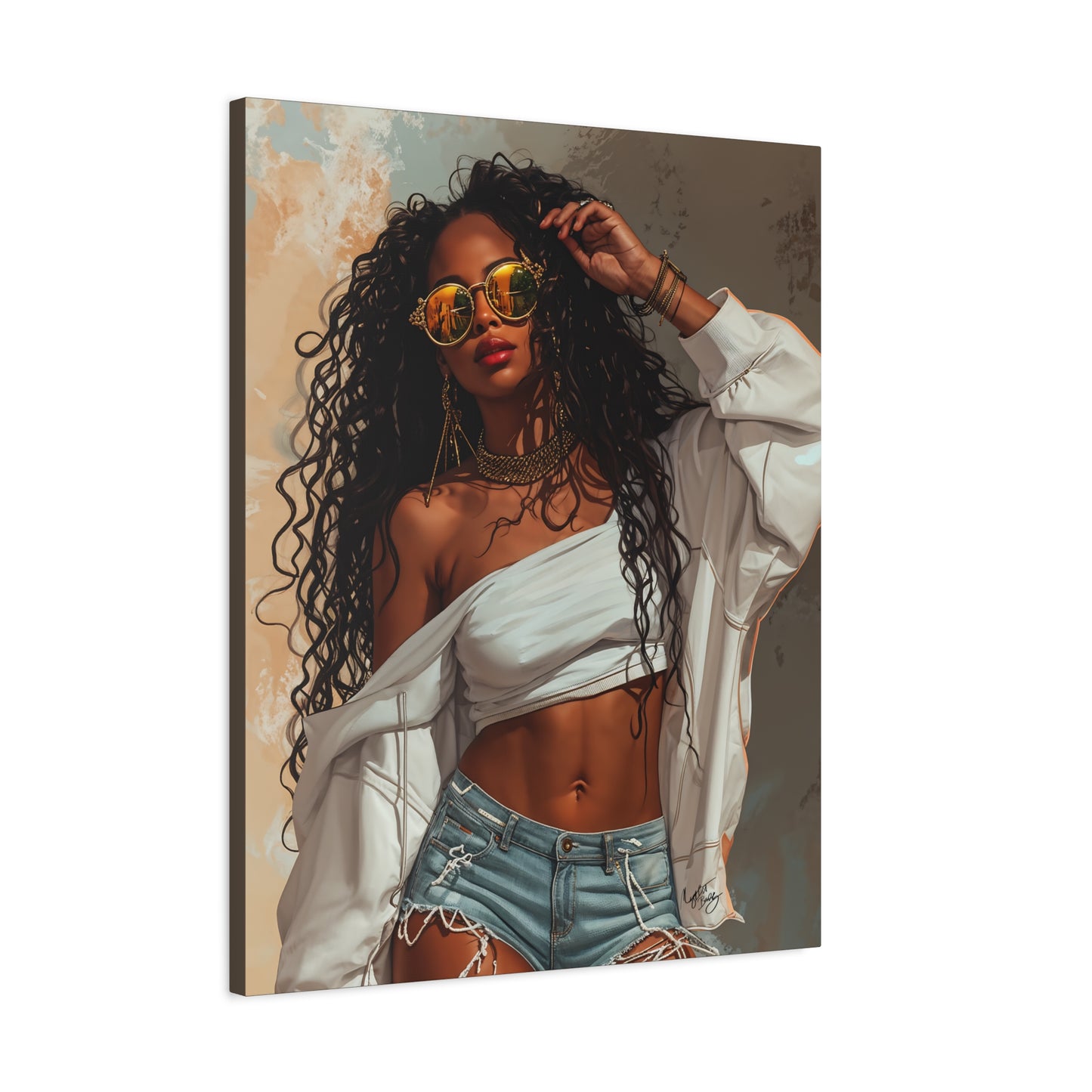 Never Let Them See You Sweat Afrocentric Black Woman Art Canvas Wall Print