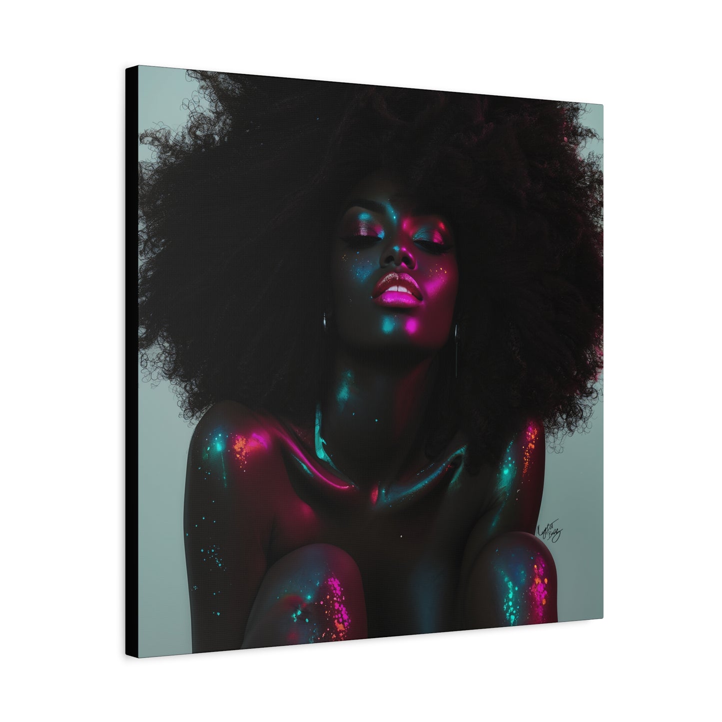 Sometimes It's A Little Hot Afrocentric Black Woman Art Canvas Wall Print