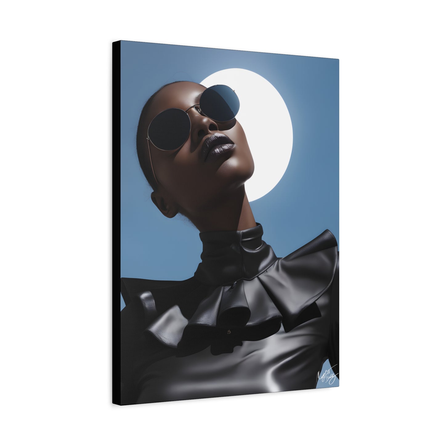 Moonstruck Afrocentric Black Woman Abstract Art Canvas Wall Print