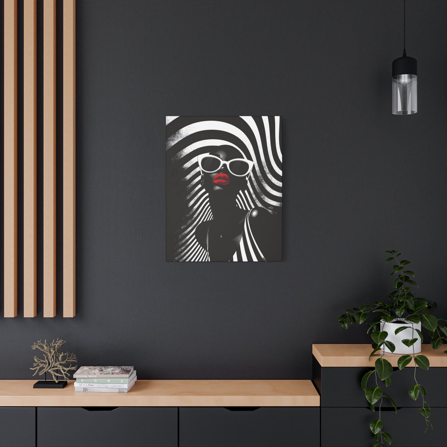 Beauty In Black And White Afrocentric Black Woman Art Canvas Wall Print
