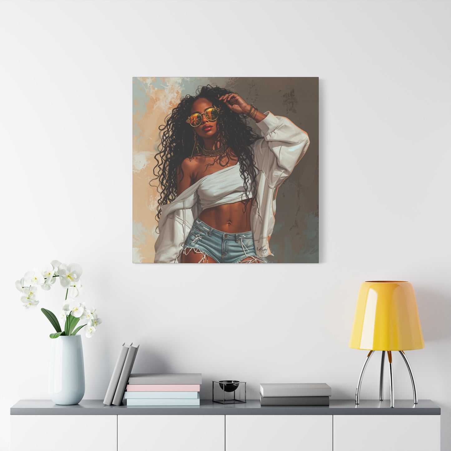 Never Let Them See You Sweat Afrocentric Black Woman Art Canvas Wall Print