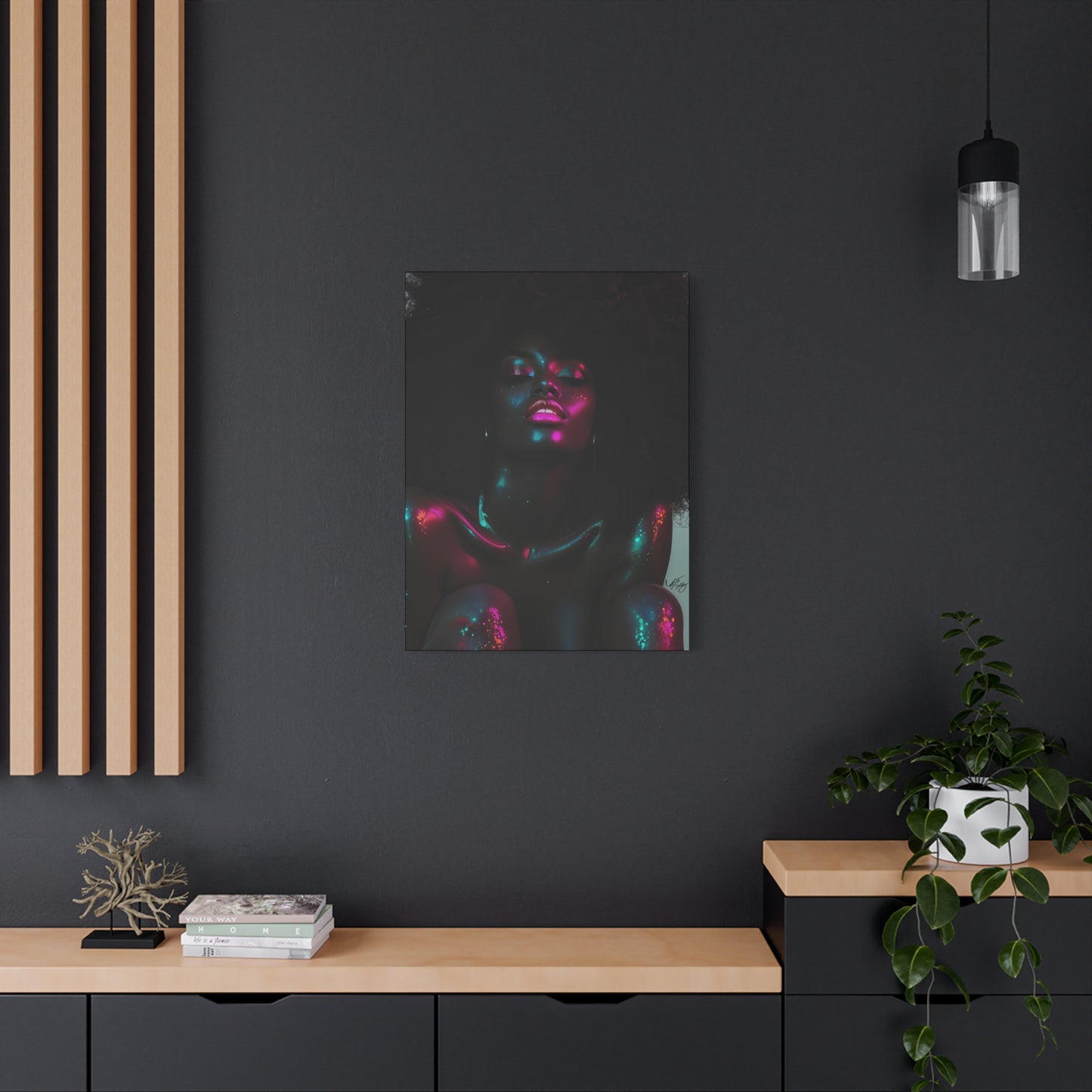 Sometimes It's A Little Hot Afrocentric Black Woman Art Canvas Wall Print