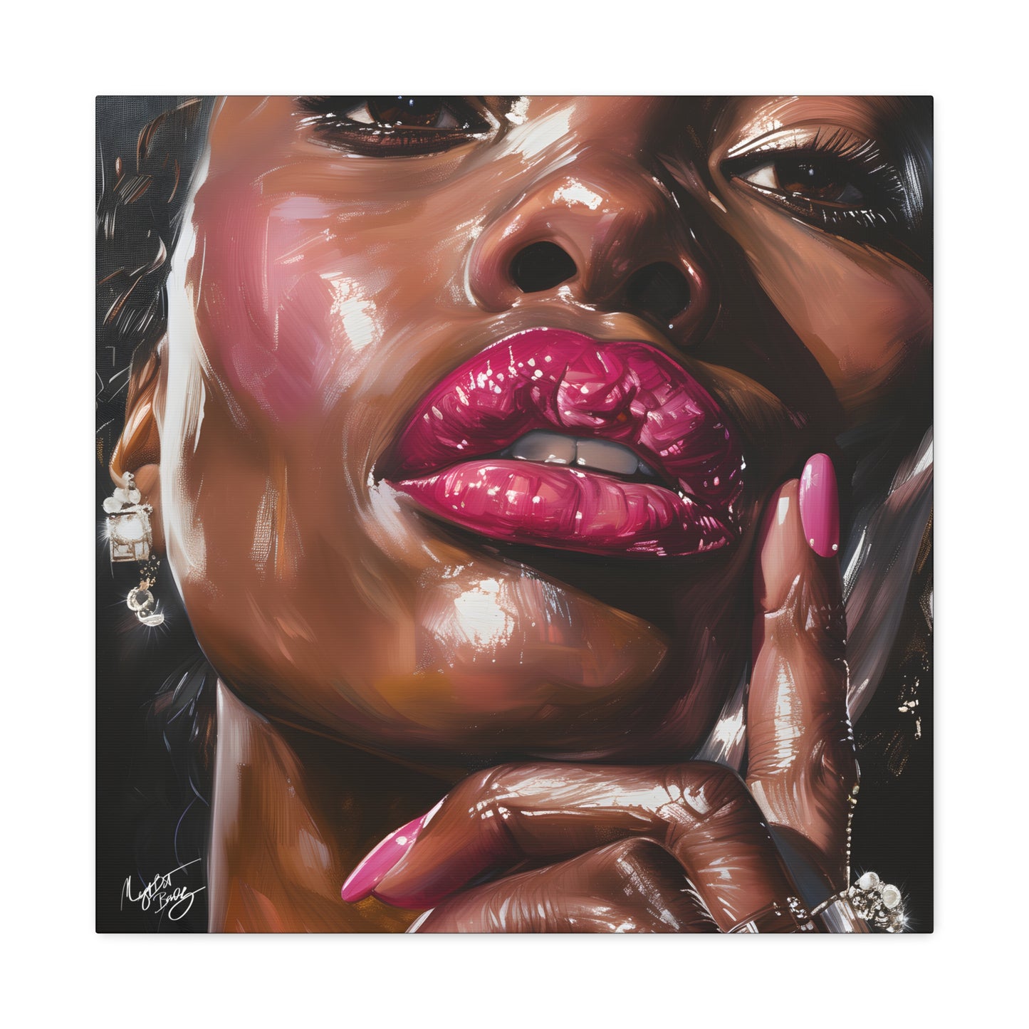 Let Me Tell You A Secret Afrocentric Black Woman Art Canvas Wall Print
