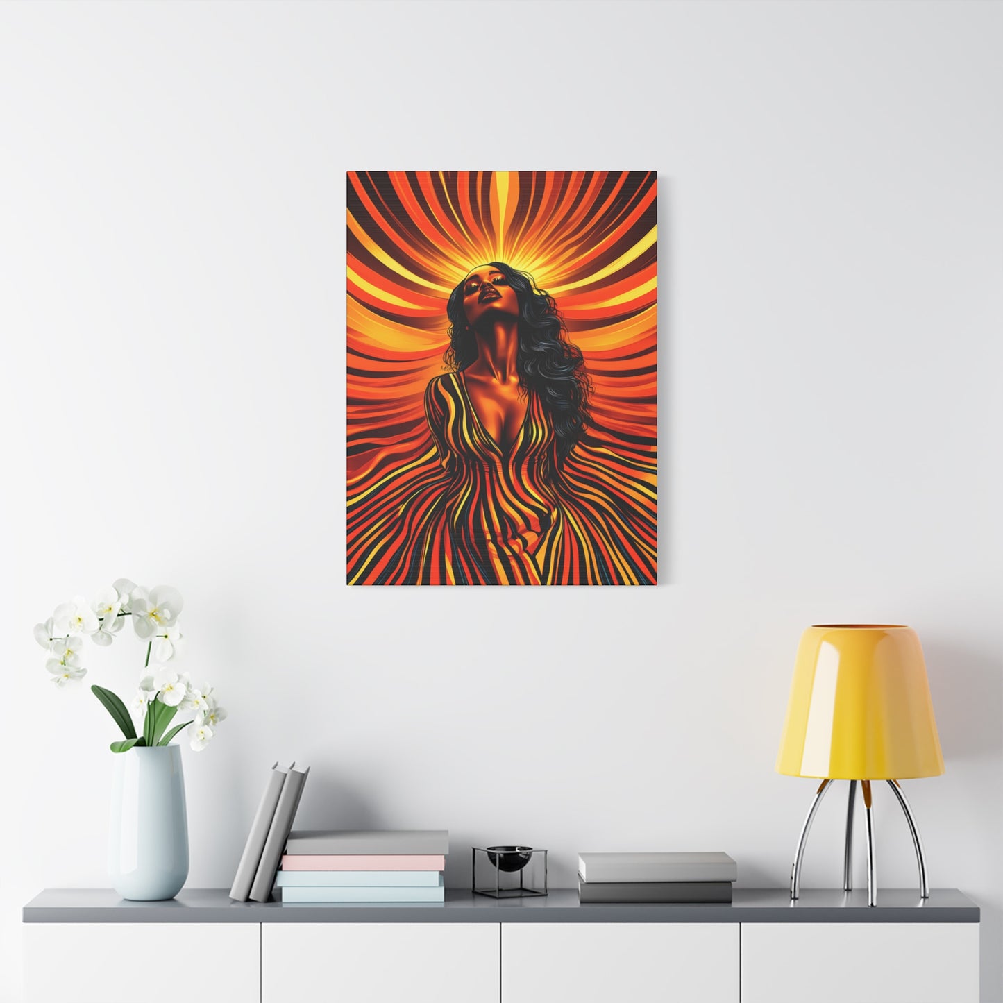 Autumn Rises Black Woman Art Canvas Wall Print