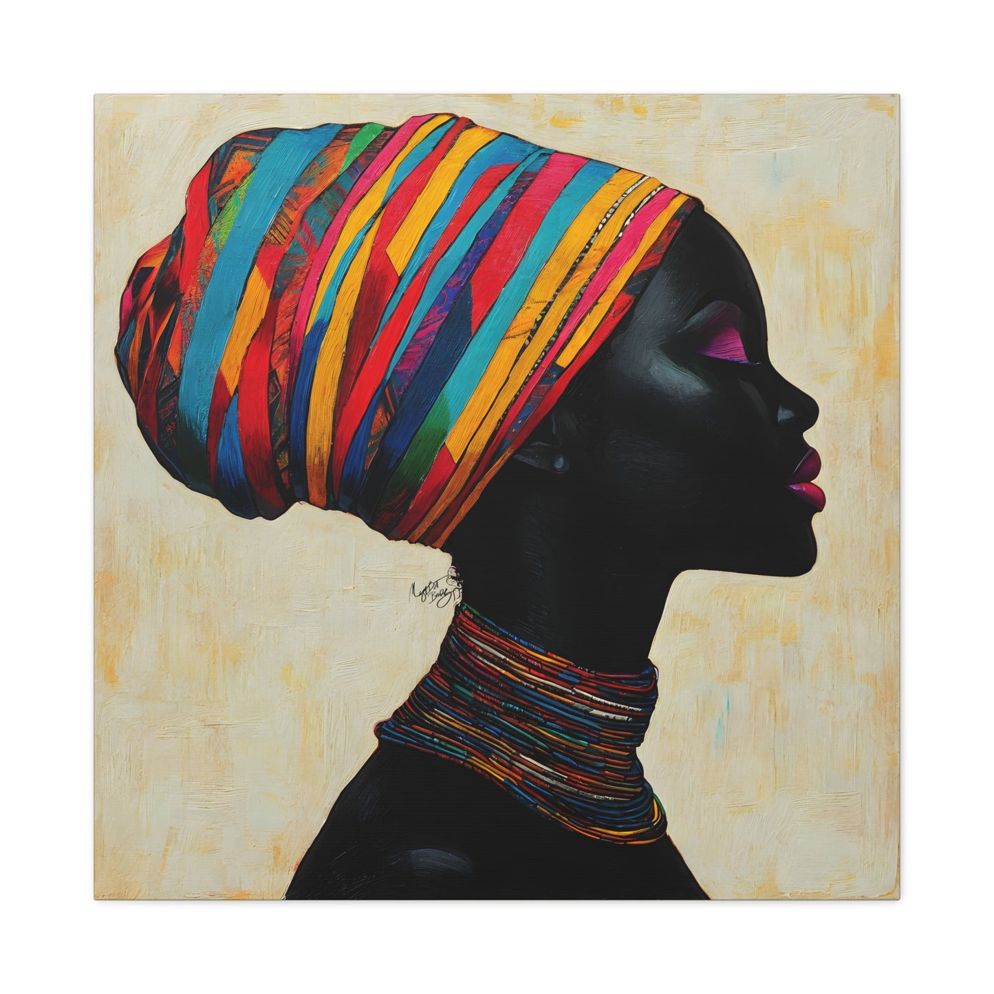 Regal Thoughts Afrocentric Black Woman Art Canvas Wall Print