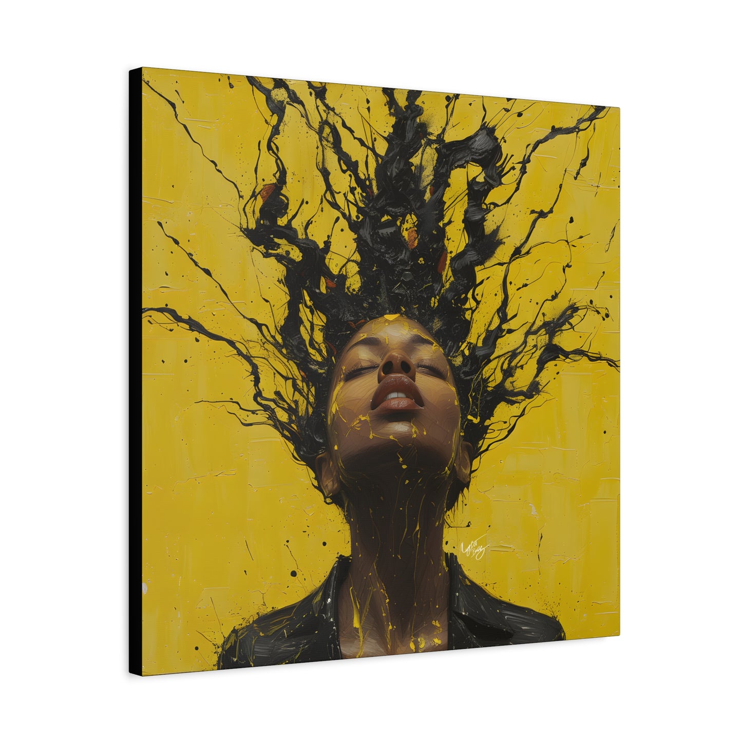 Hype Afrocentric Black Woman Art Canvas Wall Print