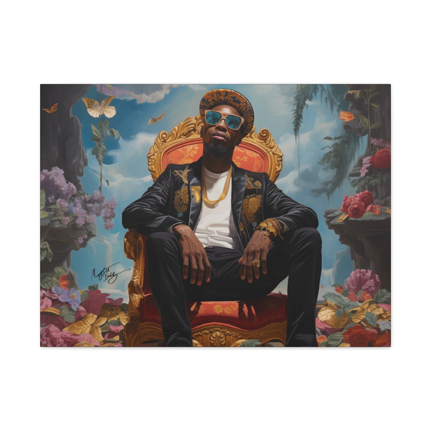 SurrealFlyism Afrocentric Black Man Art Canvas Wall Print