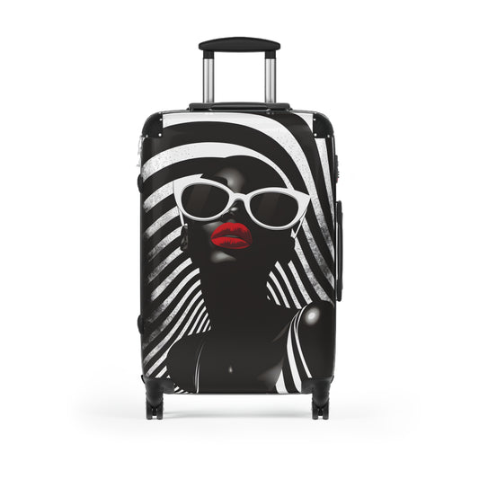 In Black And White Black Woman Art Hardshell Hardside Lockable Spinner Suitcase - Xtreme Shopper