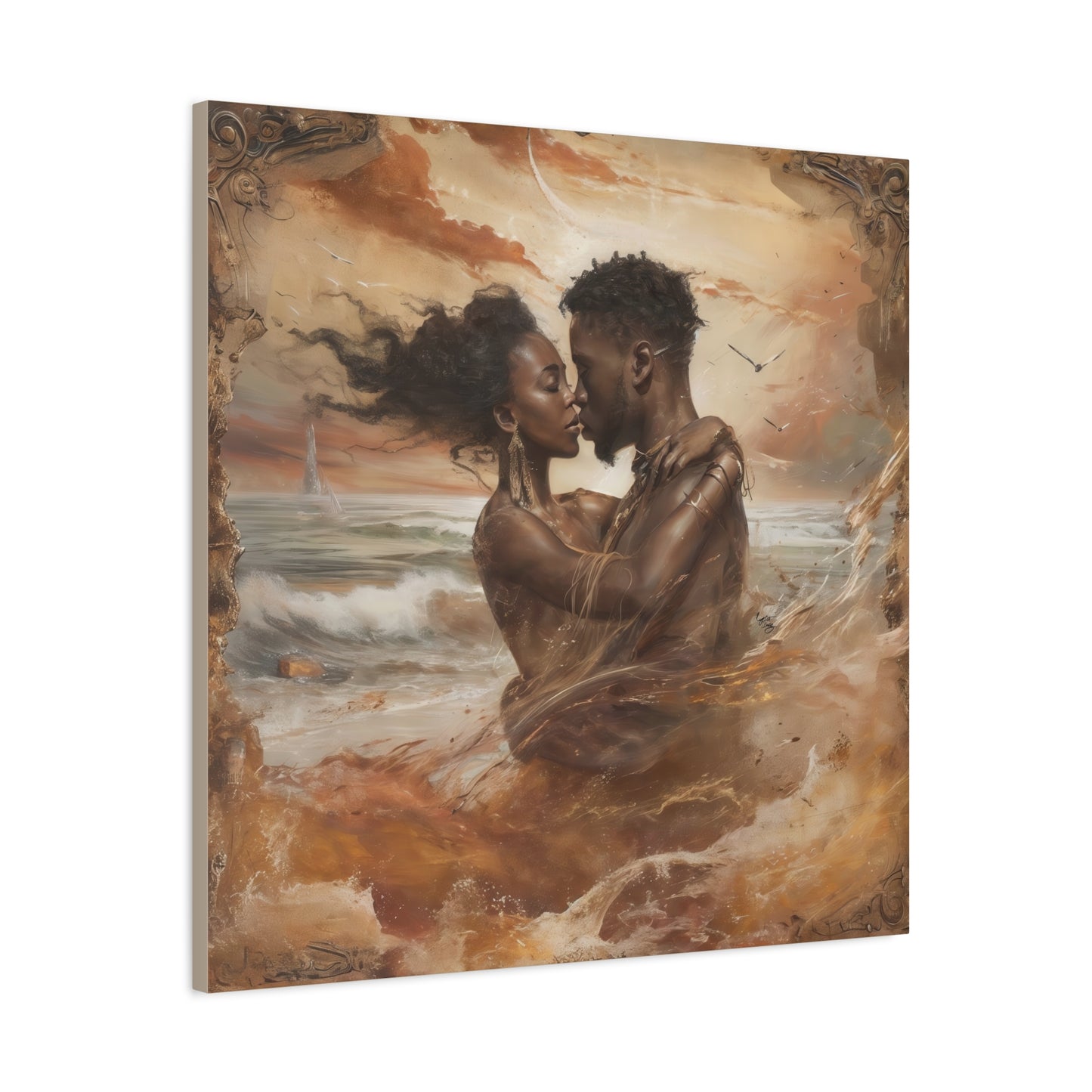 Forever Mine Black Love Art Canvas Wall Print