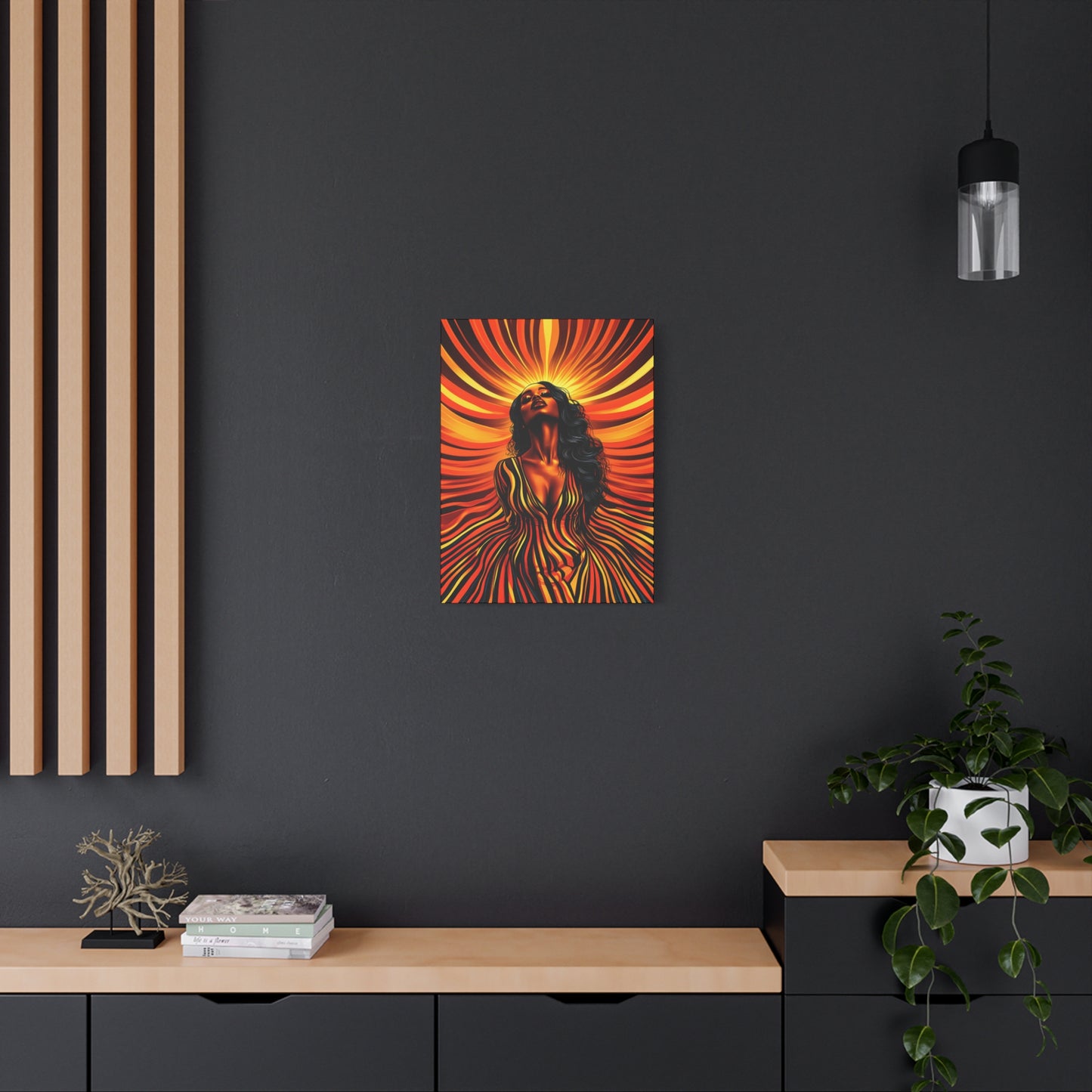 Autumn Rises Black Woman Art Canvas Wall Print