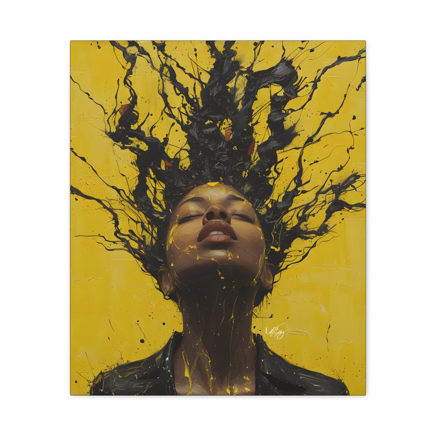 Hype Afrocentric Black Woman Art Canvas Wall Print