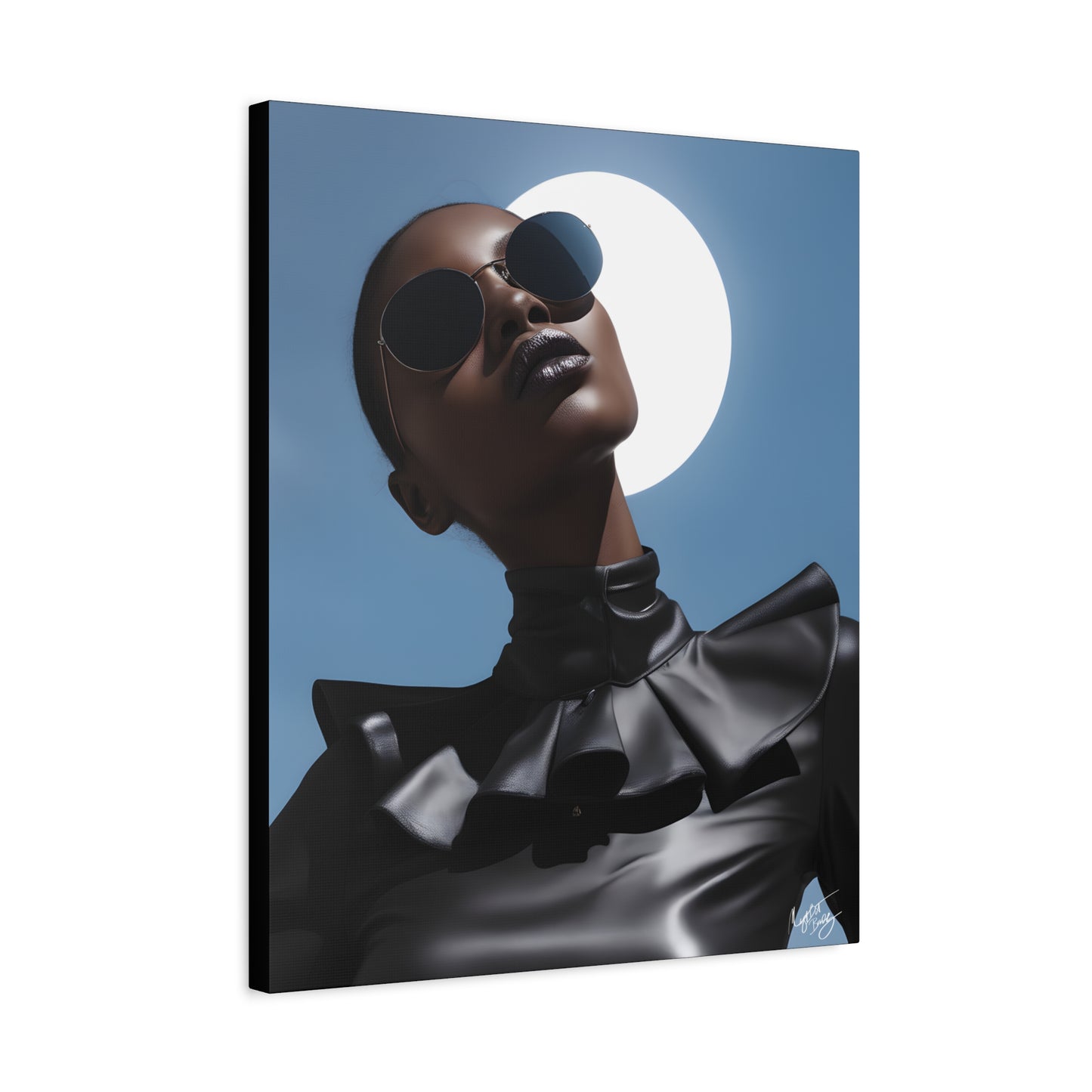Moonstruck Afrocentric Black Woman Abstract Art Canvas Wall Print