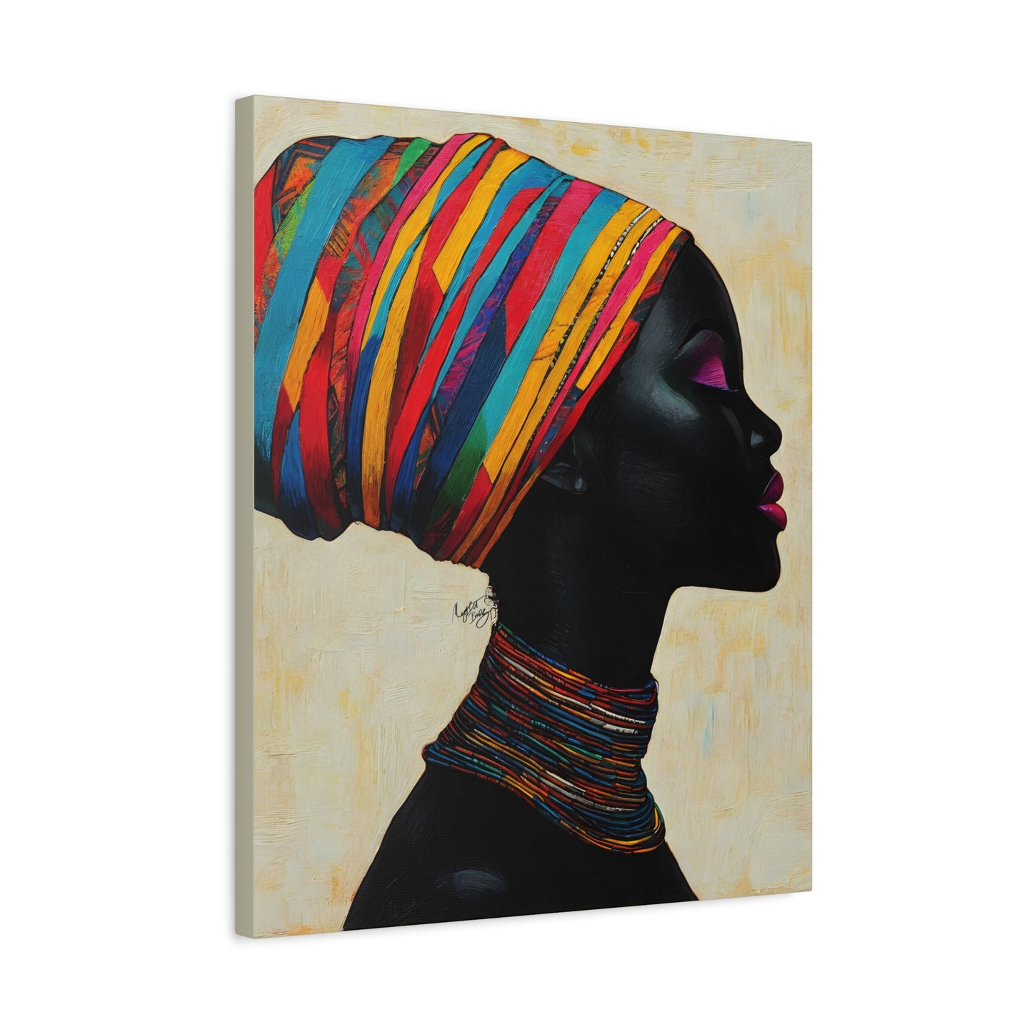 Regal Thoughts Afrocentric Black Woman Art Canvas Wall Print