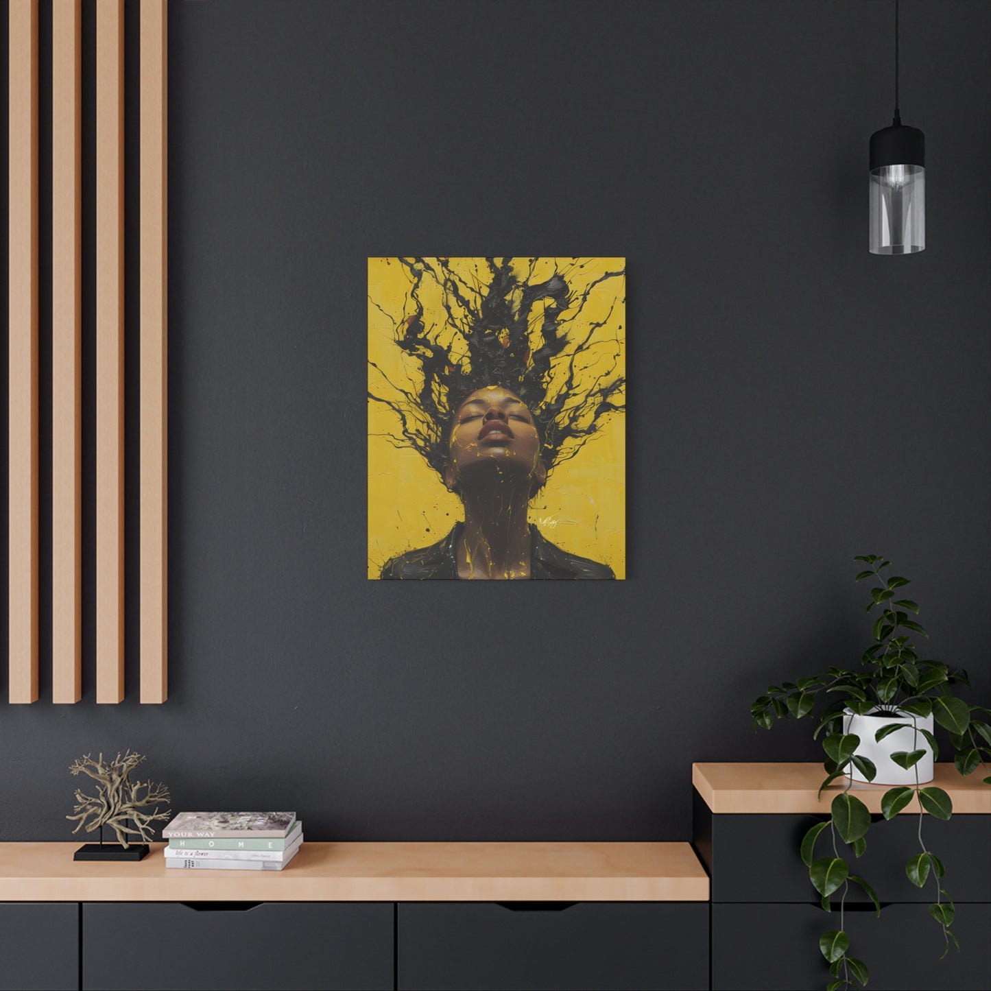 Hype Afrocentric Black Woman Art Canvas Wall Print