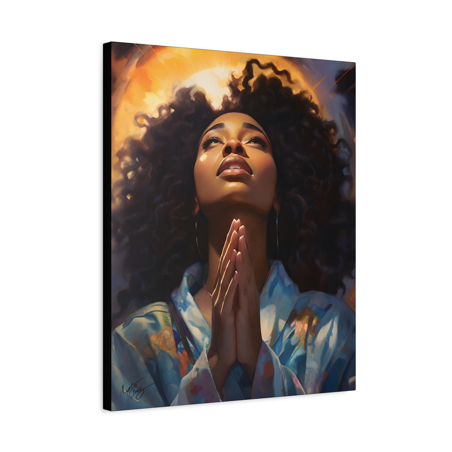 Please Deliver Me Peace The Moment Afrocentric Black Woman Spiritual Art Canvas Wall Print