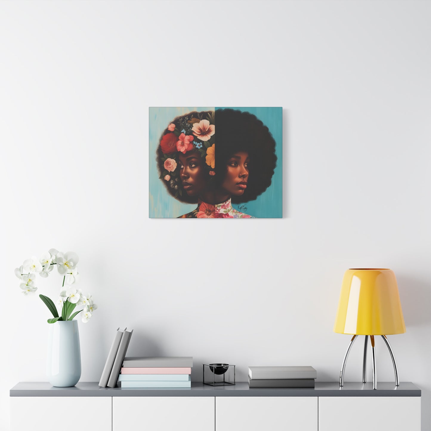 Duality Afrocentric Black Woman Art Canvas Wall Print