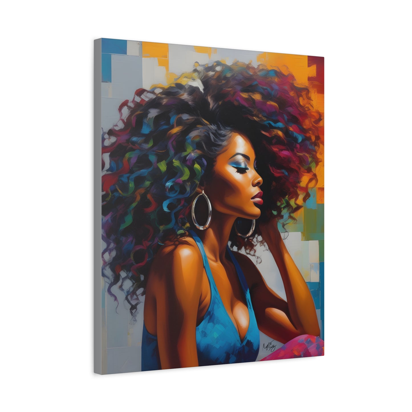 Beauty As Purpose Afrocentric Black Woman Art Canvas Wall Print