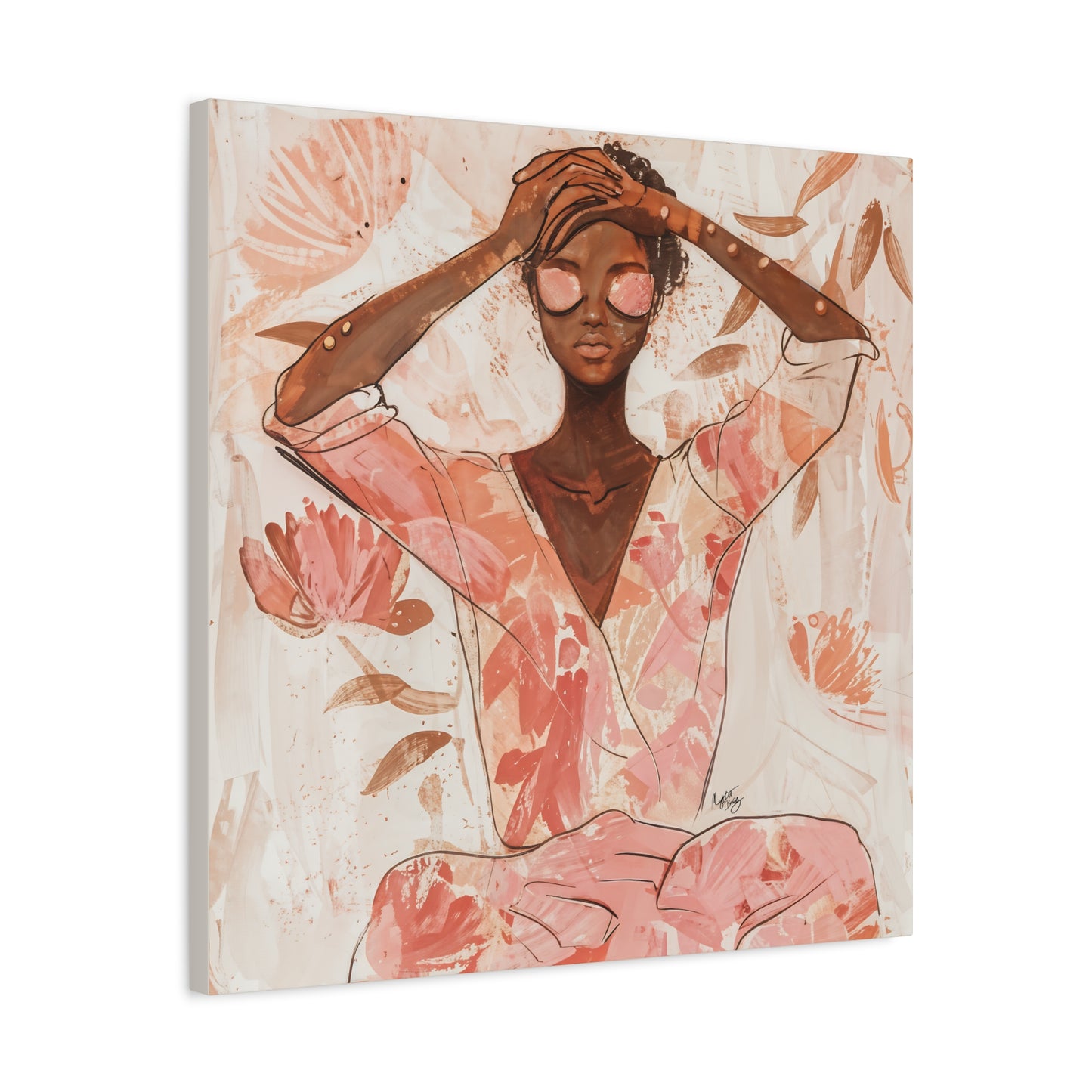 Relax It Will Be Okay Afrocentric Black Woman Abstract Art Canvas Wall Print
