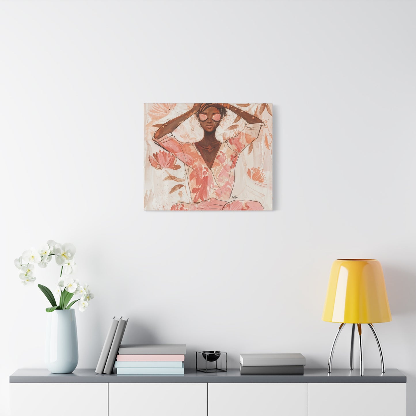 Relax It Will Be Okay Afrocentric Black Woman Abstract Art Canvas Wall Print
