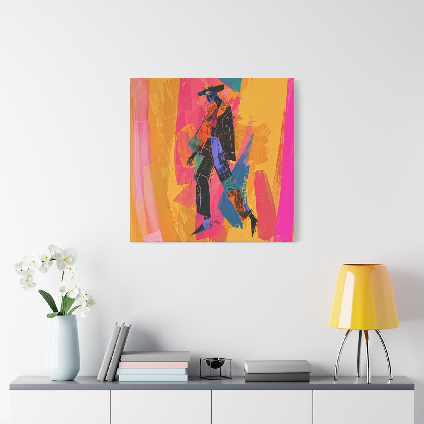 So Cool Afrocentric Black Man Abstract Art Canvas Wall Print