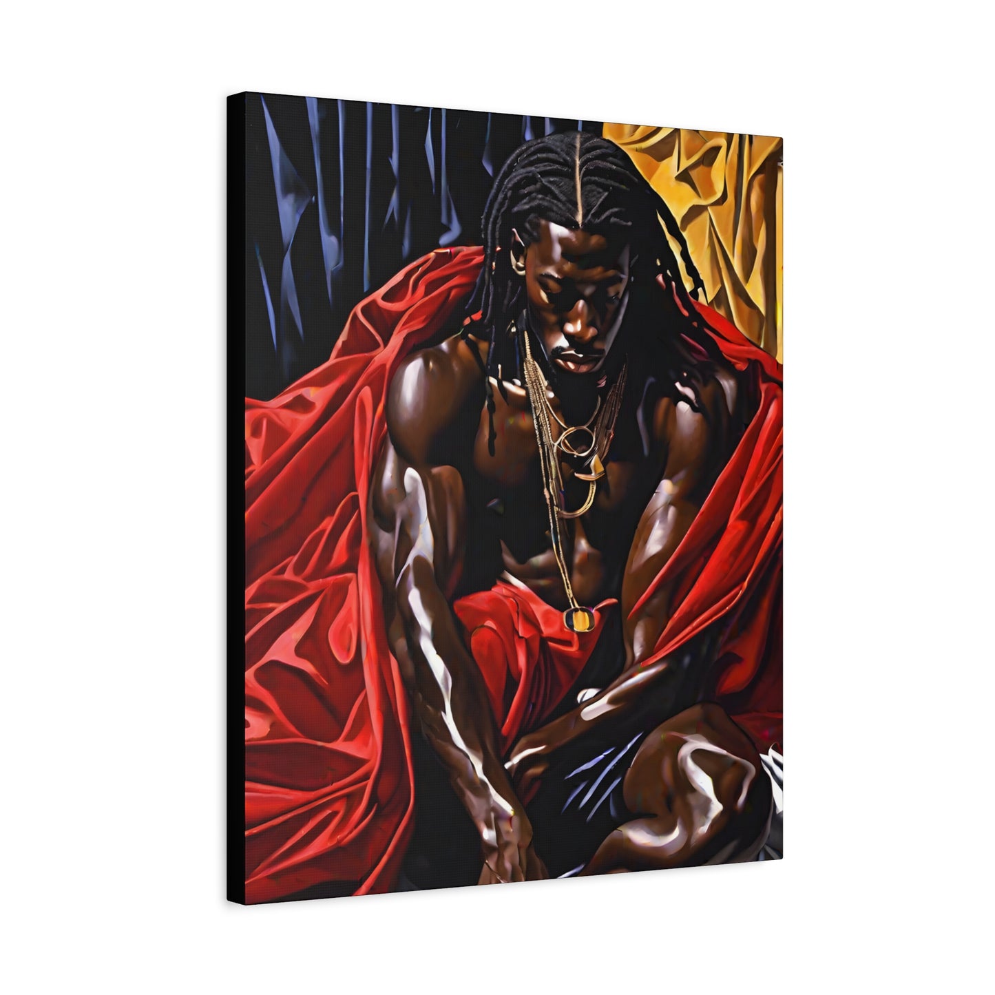 Thoughts And Desires Afrocentric Black Artwork Canvas Wall Print