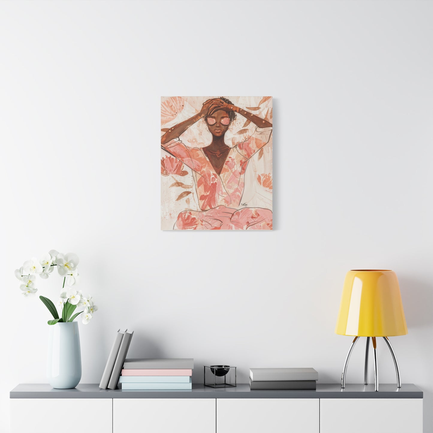 Relax It Will Be Okay Afrocentric Black Woman Abstract Art Canvas Wall Print