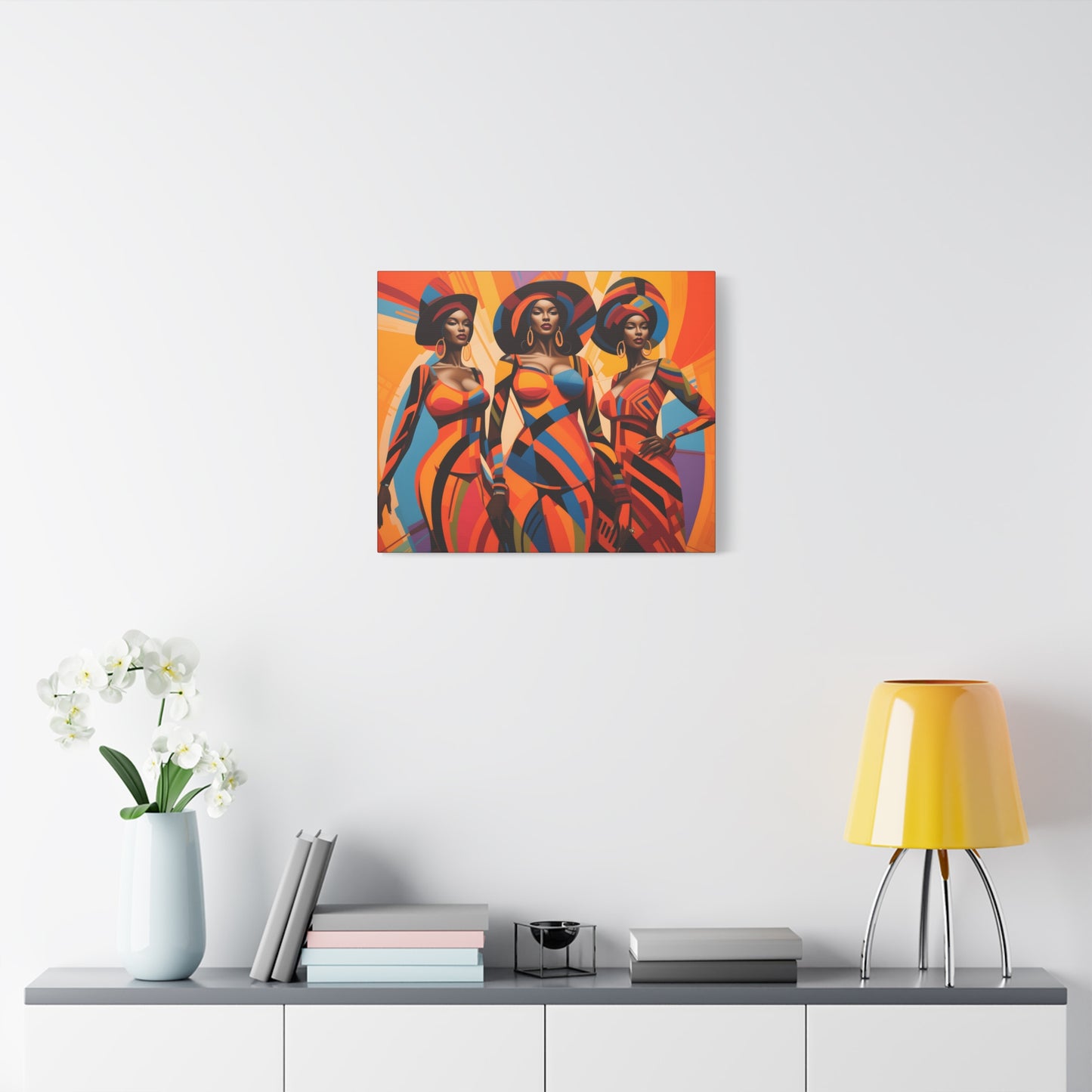 The Sisters Afrocentric Abstract Fantasy Black Woman Art Canvas Wall Print