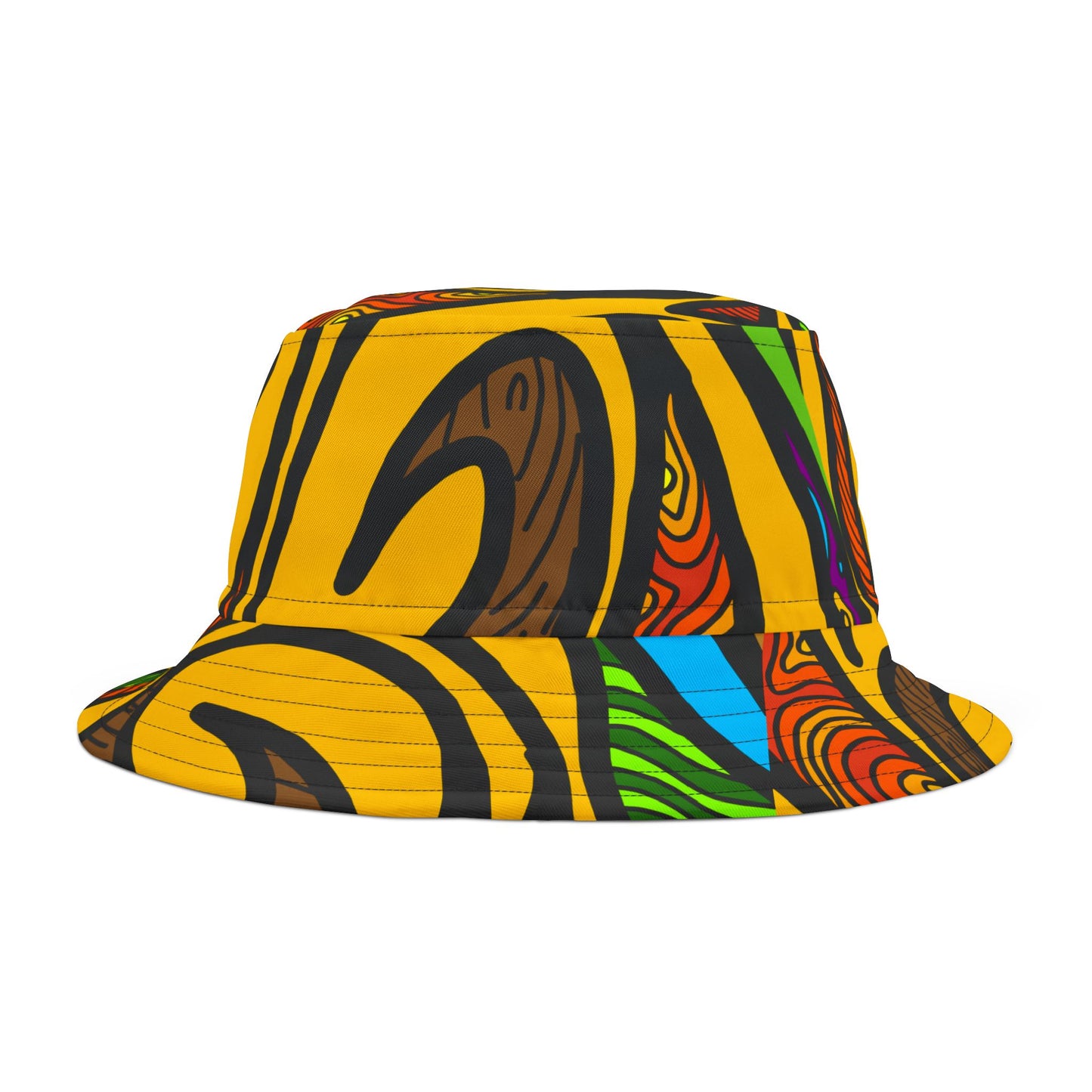 Trendy Ethnic Inspired Swirl Print Unisex Bucket Beach Hat