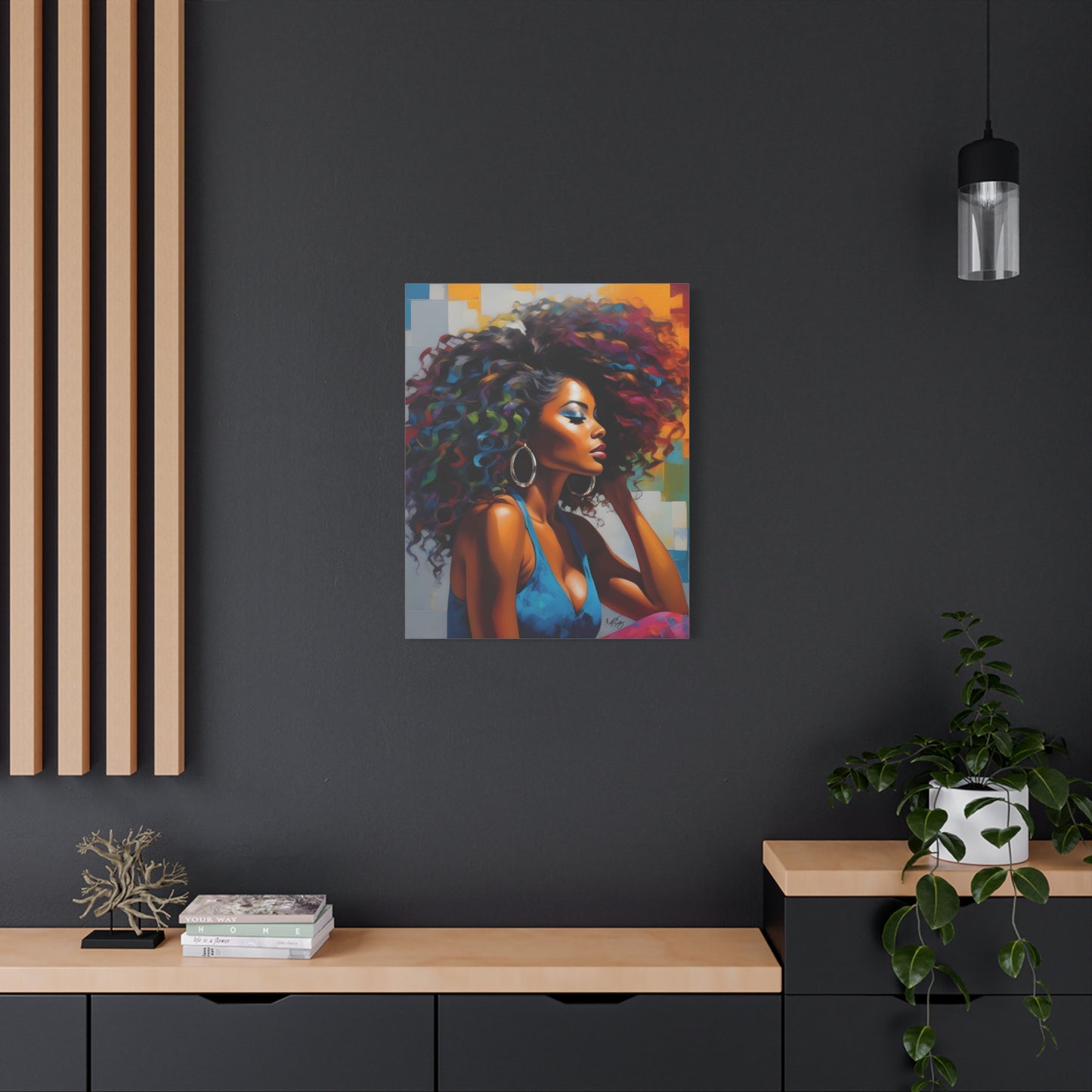 Beauty As Purpose Afrocentric Black Woman Art Canvas Wall Print